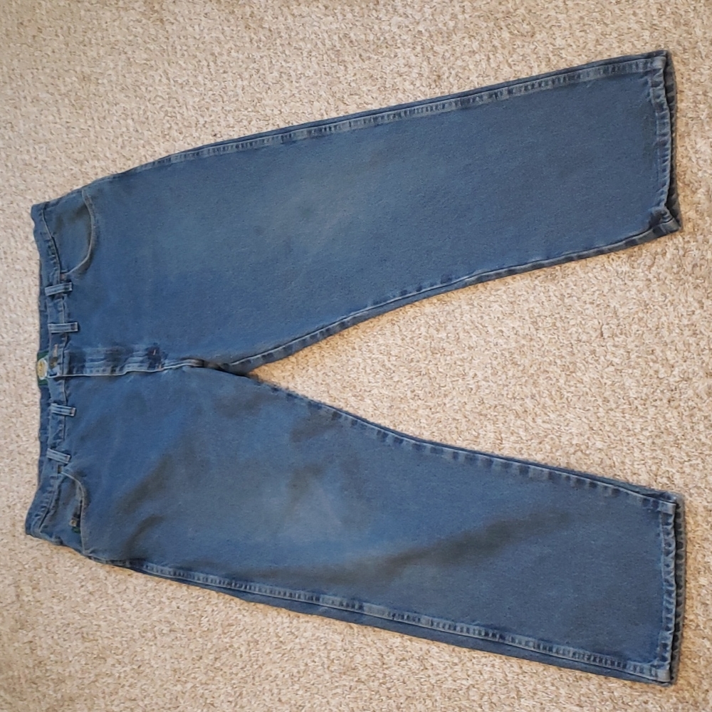 Mens Relaxed Fit Jeans 44X30 Straight Leg Stonewash